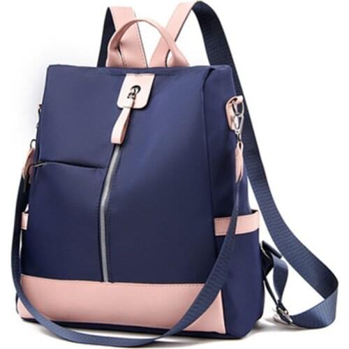 2021 New Korean Trendy Small Oxford Patchwork Backpack Women Fashion Ladies Shoulder Backpack Anti-Theft School Bag