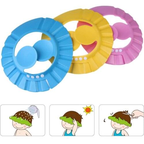 Baby Shampoo Cap Adjustable Thicken Ear Protection Baby Shampoo Cap Sun Hat Children Plastic Hat Toiletries