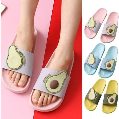 Women Men Couple Summer Non-Slip Slippers Cute Avocado Fruit Bright Candy Color Home Beach Open Toe Slide Sandals Walking Shoes