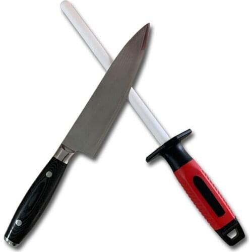 10 inch Diamond Sharpening Rod, Diamond Carbon Steel Knife Sharpening Rod, Professional Chef Honing Rod, Household Knife Steel