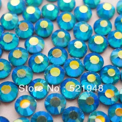 AAA Grade SS10(2.7~2.9mm) Blue Zircon AB DMC Hotfix Rhinestones 1440 pcs iron on rhinestones