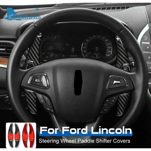 Carbon Fiber for Ford Edge Taurus Mondeo Lincoln MKZ MKS MKX MKC Accessories Interior Trim Steering Wheel Paddle Shift Sticker