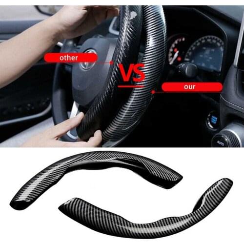 Universal Car Steering Wheel Cover Carbon Fiber Look Skidproof Anti-Slip Double Side Booster Car Styling Accessories