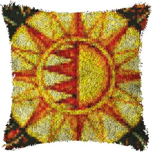 Latch Hook Cartoon Moon Cushion Kit Pillow Mat DIY Craft 42CM 42CM Cross Stitch Crocheting Cushion Embroidery Needlework