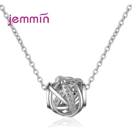 Wedding Party Women Korean Geometric CZ Cubic Zircon Necklace Women Chains Simple Student Pendant Bijoux Gold Collier Femme