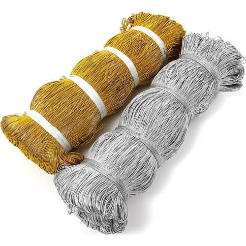 1MM x 110M Elactic Gold/Silver Packing Rope Ornaments String Elastic Cords Home Decor Handmade Christmas Gift Craft Projects