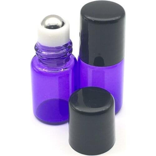 10pcs Perfume Sample 2ml Blue Roller Glass Bottle for Essential Oil Refillable Roll On Bottle Free Shipping