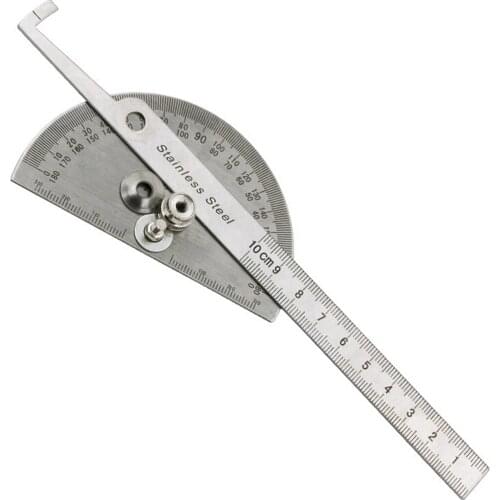 100mm 0-180 Stainless Degree Protractor Angle Finder Arm Rule Measure Tool