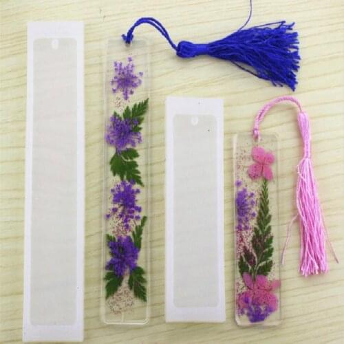 2 Pcs/Set Rectangle Silicone Bookmark Mold DIY Bookmark Mold Making Epoxy Resin Jewelry DIY Craft Transparent Equipments