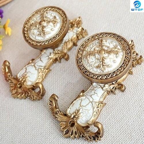 2Pcs/Set High Quality Luxury Fashion European Curtain Hooks Holder Hanger Bronze Display Rack Wall Hook Curtain Accessories