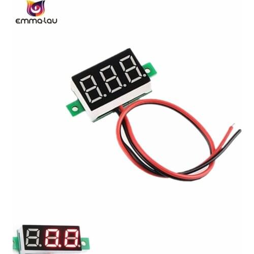 2Pcs/Lot Mini Digital Voltmeter Ammeter LED Red DC 4.5-30V Voltimetro 3-Digit Display Adjustment Voltage Meter