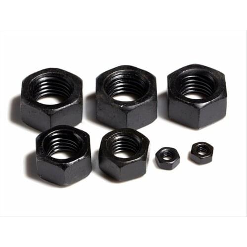 30-100Pcs M2 M2.5 M3 M4 M5 M6 DIN934 Black Carbon Steel Hex Nut Hexagonal Nuts