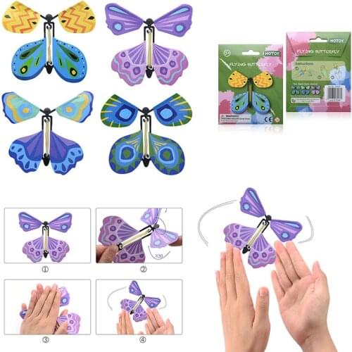 4Pcs Magical Flying Butterfly Magic Props Novelty Toy for Kids Amazing DIY Creative Crafts Surprise Prank Magic Trick Toys Gifts
