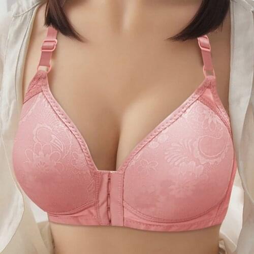 Sexy Bra Push Up Front Closure Solid Color Brassiere Wireless Bralette Breast Seamless Bras Women Lingerie Plus Size Underwear