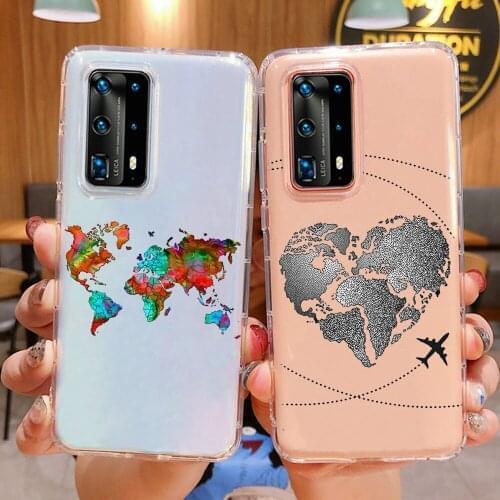 World Travel Map Airplane Lines Art Phone Case For Samsung A51 A71 A50 A70 S20 Plus S10 E A30 S9 Plus A7 2018 TPU Silicone Cover