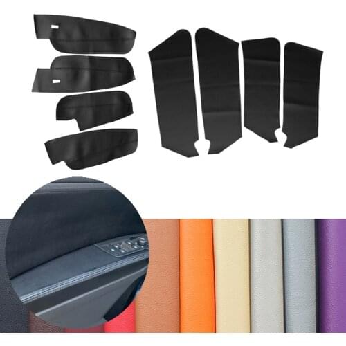 For VW Tiguan L 2017 2018 2019 8pcs Interior Car Door Handle Armrest Panel Microfiber Leather Cover Decor