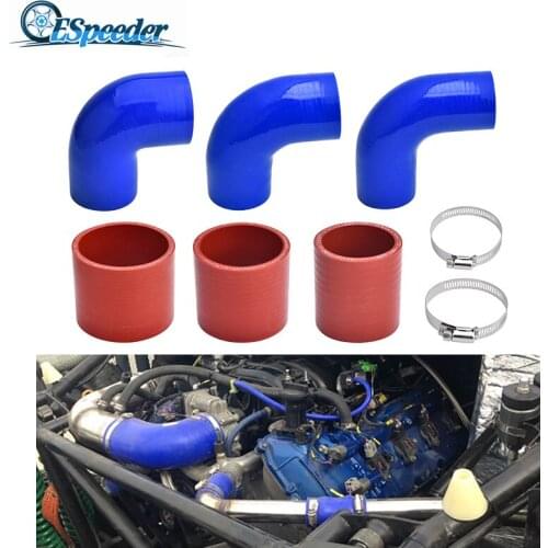 ESPEEDER Universal Intercooled Silicone Straight Head 51mm 63mm 76mm Elbow Rubber Tube For Intercooler Cold Air Intake Hose