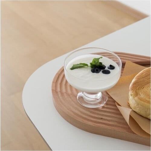 Ins Simple Ice Cream Bowl Dessert Cup Vaso Wine Shot Drinking Glass Tazas Para Cafe Lulu Lemon Goblet Vitrage Verrine