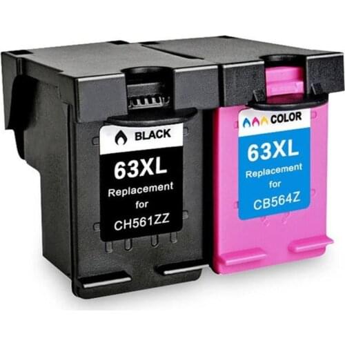 2PK 63XL Ink Cartridge Compatible For HP Deskjet 1110 2130 2131 2132 3630 3830 4510 4520 4650 4652 Printer Replacement Ink Box