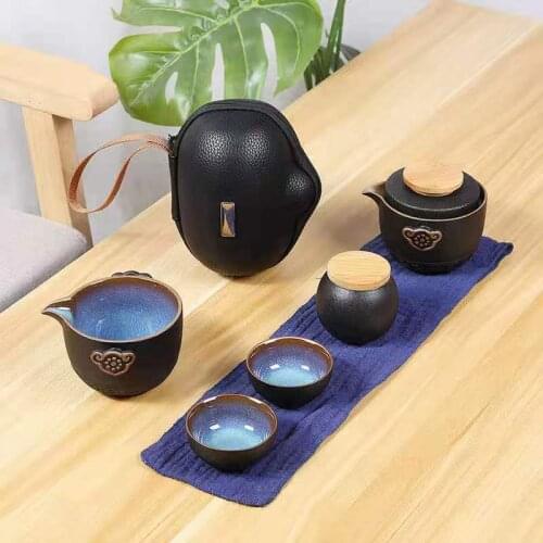 Chinese Tea Trave Tea Set Ceramic Tea Cup Set Portable Teapot Porcelain Teaset Gaiwan Tea Cups Of Tea Ceremony