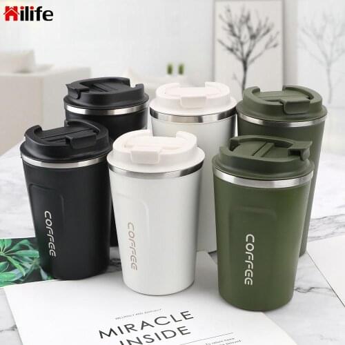 Coffee Mug for Tea Thermo Cup Water Coffee Double Stainless Steel Thermo Cafe Car Thermos Mug 380/510ML Leak_Proof Travel