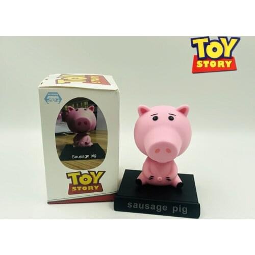 Disney Toy Story Piggy Bank Shaking Head Doll Hand-made Car Accessories Cake Decoration Car Mobile Phone Rack Vehicle Decoration