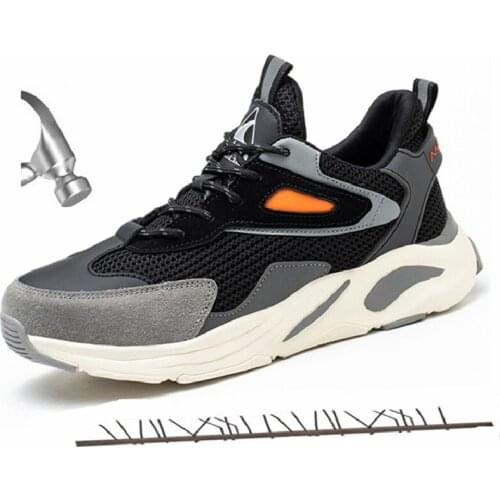 Male Indestructible Work Shoes Sneakers Men Boots Anti-puncture Safety Shoes Men Anti-smash Work Boots Steel Toe Shoes Footwear