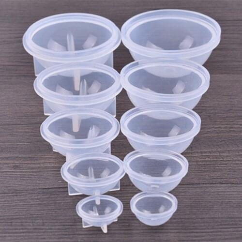 Behogar 5PCS Different Size Round Silicone Resin Molds for DIY Handcraft Jewelry Making Dragon Balls Dome Rings Chocolate Ball
