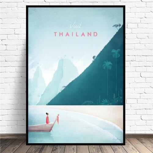 Thailand Minimalist Travel Art Canvas Poster Prints Home Wall Decor Painting