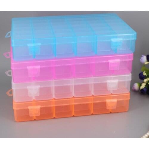 Flexible Storages Box 36 Lattice Multi Function Storage Case With Adjustable Plaid Transparent Desktop Holder Boxes LX9196