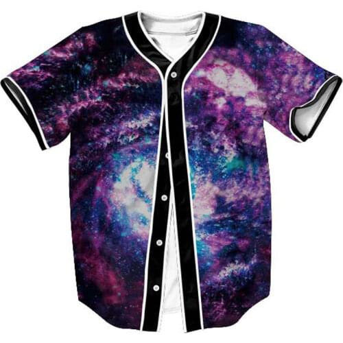 3D Baseball Shirt 2021 Space Galaxy Print Men T Shirt Harajuku Casual Male T Shirts Baseball Jersey Hip Hop Tee Shirt Homme 2XL