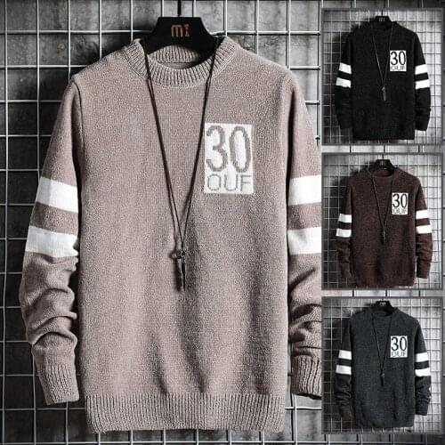 2021 Mens Sweaters Round Neck Simple Style Spring Autumn Winter Clothes Long sleeve Knitted Casual Standard Pullovers