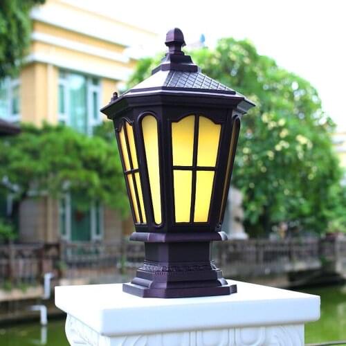 Outdoor waterproof Fence head lamp European outdoor garden lamp landscape garden light solar villa door column lamp LU8101107