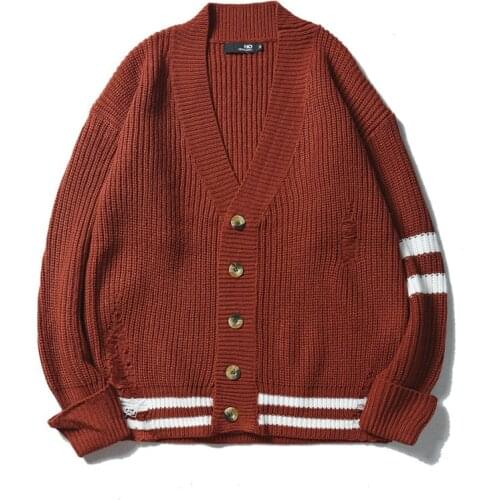 2020 new arrival mens oversized cotton matching male hole sweaters men cardigan sweater loose knitting coat pattern casual