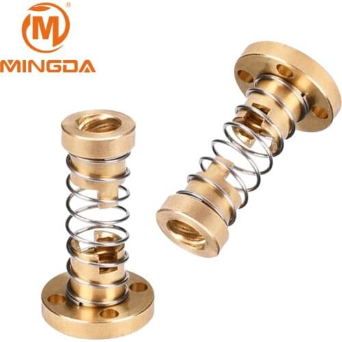 T8 Anti Backlash Spring Loaded Nut Elimination Gap Nut for 8mm Acme Threaded Rod Lead Screws DIY CNC 3D Printer Parts
