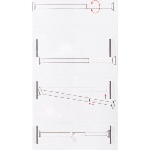 No-Drilling Extendable Bathroom Hanging Shower Curtain Rods Adjustable Telescopic Pole Rod Hanger for Curtain Wardrobe Accessori