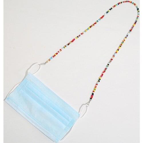 Colorful Beads Anti-lost Face Cover Lanyard Glasses Lanyard Strap Necklace for Women Wedding Long Chain Necklace Mask Jewelry