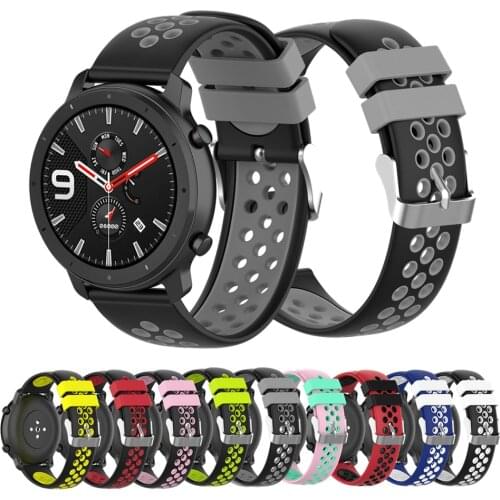 Colorful Bracelet Sport Strap For Amazfit GTR Watchbands For Xiaomi Huami Amazfit Gtr 47mm/42mm/2/2e/Stratos Soft Silicone Strap