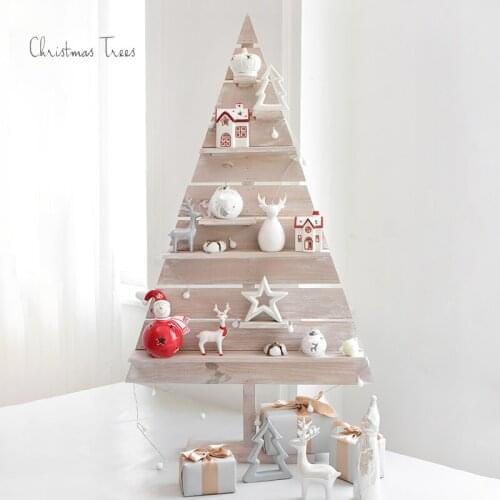Nordic ins solid wood 1.2m Christmas tree home small ornaments, window shop scene layout decoration