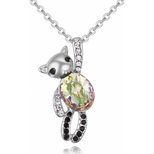 TRACYSWING 5 Colors Real Rose Gold Color Austrian Crystals Sweater pendant necklace for women monkey style #TW132112