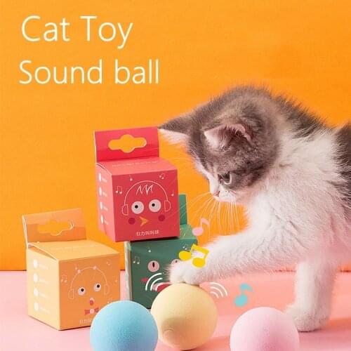 Smart Cat Toys Interactive Ball Catnip Cat Training Toy Pet Playing Ball Pet Squeaky Supplies Products Toy 3 Kinds Animal Sounds