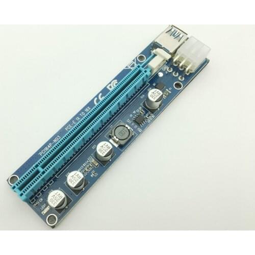 VER008C Molex 6 pin PCIE PCI-E Express 1X to 16X Riser Card Extender 60cm USB3.0 Cable Mining Bitcoin Miner Easy install