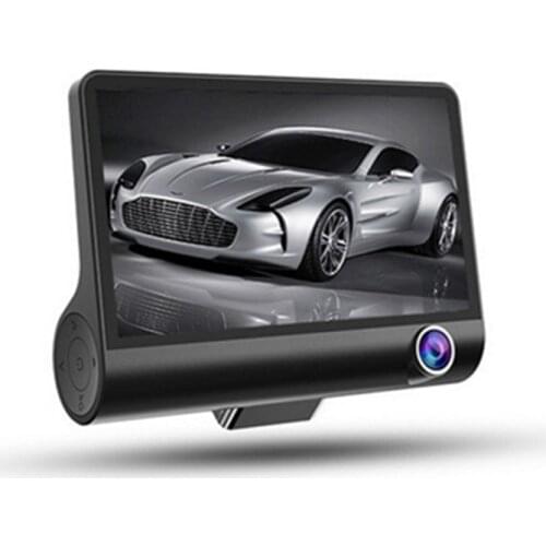 HD 4 Inch 3 Lens Image 1080P Wide Angle Driving Recorder Dash Cam Dual Lens Car DVR Camera Support Reversing