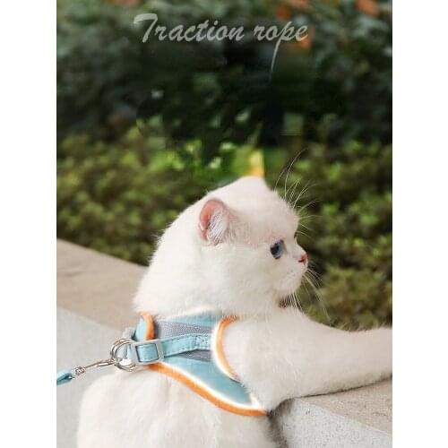 Cat harness Viscous chest straps Anti-breaking Cat-specific collar necklace Cat lead Breathable reflective kitten accessories