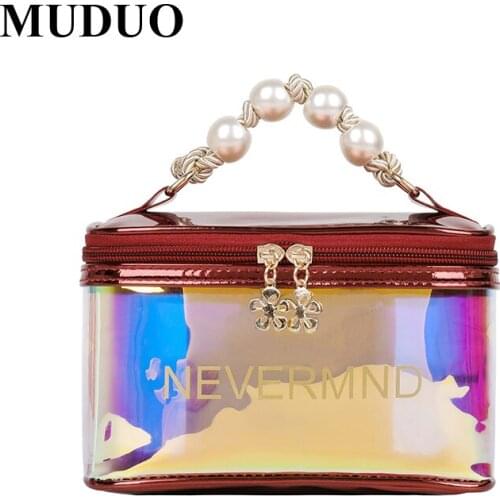 Hot Sale Small Designer Toiletry Bag Women High Quality Waterproof PVC Makeup Bag Large Capacity Patchwork Storage Box Organizer