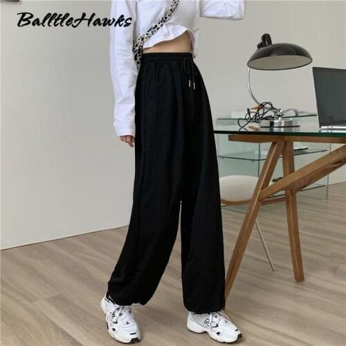 Womens Sports Pants Oversize Gray Joggers Sweatpants Women Loose Track Black Jogging Trousers for Female2021 Fashion