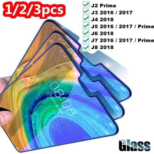 1-3pcs Tempered Glass on the For Samsung Galaxy J3 J5 J7 2016 2017 J2 J5 J7 Prime Screen Protector For Samsung J2 J4 J6 J8 Film