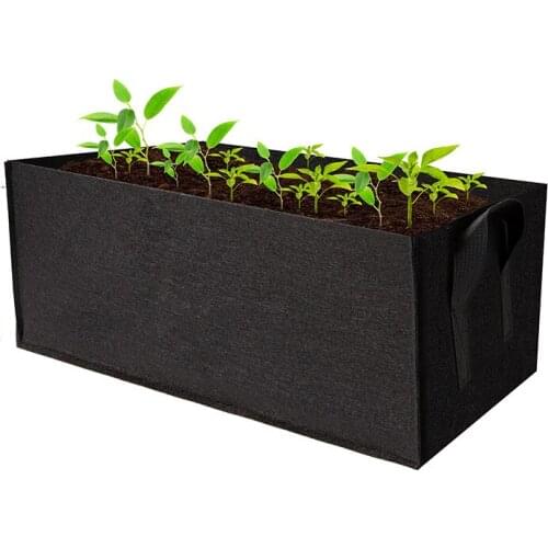 1pcs Fabric Flower Grow Bag Vegetable Planting Bag Raised Garden Bed Square Garden Planter Pot with Handles For Plants Flower