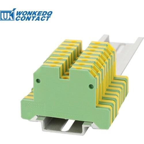 10Pcs EK-2.5/35 Weidmuller Connector Ground Screw Connection Din Rail Terminal Blocks EK2.5/35