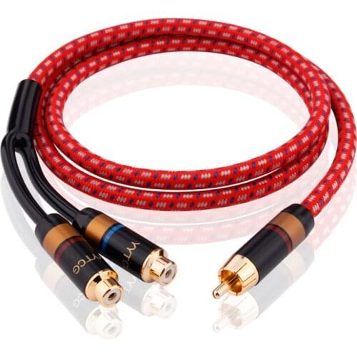 1RCA to 2RCA female AV extension cable 3.5mm to 2RCA female